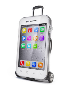 Smartphone - luggage suitcase concept