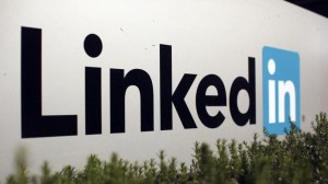 The logo for LinkedIn Corporation, a social networking networking website for people in professional occupations, is shown in Mountain View