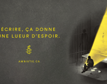 Cossette conçoit la nouvelle campagne « Écrire, ça libère » d’Amnistie internationale